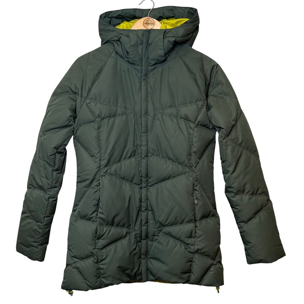 REI Rimrock Coat Genuine Down Puff Full Zip Hood Winter Green Women’s Small